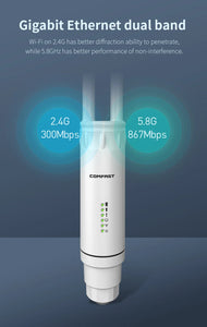 COMFAST High Power Outdoor Wireless AP 1200Mbps WiFi Router 2.4/5.8Ghz POE Long Range Extender Amplifier