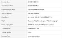 Load image into Gallery viewer, CloudEngine CE6881-48S6CQ-B Switch with 48*10G SFP+, 6*100G QSFP28, 2*AC power supply, 6800 Series 48Port 10GE Data Centre Switch
