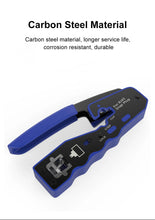 Load image into Gallery viewer, ONTi RJ45 Cat7/6/6A/5E Connector, RJ45 Crimper Tool Pass Through Crimp with Replacement Blade Ethernet Cable Stripper
