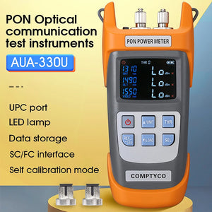 COMPTYCO AUA-330A/U Handheld Fiber Optical PON Power Meter FTTX/ONT/OLT 1310/1490/1550nm APC/UPC Optical Communication instrument
