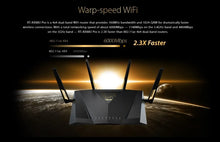 Load image into Gallery viewer, Asus RT-AX88U AX6000 Dual Band WiFi6 Gaming Router 802.11ax Router Game Mode MU-MIMO + OFDMA 2.4GHz 4x4, 5GHz 4x4 AiMesh WiFi Wireless Router
