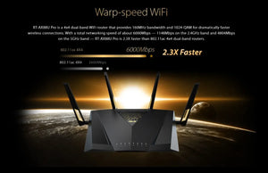 Asus RT-AX88U AX6000 Dual Band WiFi6 Gaming Router 802.11ax Router Game Mode MU-MIMO + OFDMA 2.4GHz 4x4, 5GHz 4x4 AiMesh WiFi Wireless Router