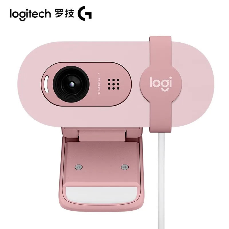 Original Logitech Brio 90 HD 1080p webcam with automatic light balancing, integrated privacy shutter, and built-in microphone