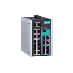 MOXA EDS-518E-4GTXSFP Original Gigabit Managed Industrial Ethernet Switch with 4 combo Gigabit ports with built-in RJ45/SFP, 14 fast Ethernet ports