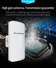Load image into Gallery viewer, Comfast 300Mbps Outdoor WiFi Bridge 5G CPE Wifi Router 3KM Wifi Singal Extender Access Point 48V POE Antenna 2pcs
