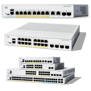 Cisco Catalyst 24 Port 4 SFP Gigabit Ethernet Managed Switch, with 24*10/100/1000 ports, 4*Gigabit SFP Ports, Rack-mountable, C1300-24T-4G