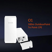 Load image into Gallery viewer, 1 Pair Tenda O1 2.4GHz Outdoor CPE 300Mbps 0.5KM Wireless Range Point to Point Adapter with 8dBi Directional Antenna
