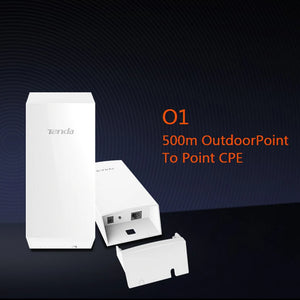 1 Pair Tenda O1 2.4GHz Outdoor CPE 300Mbps 0.5KM Wireless Range Point to Point Adapter with 8dBi Directional Antenna