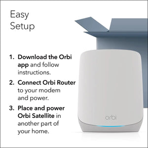 Orbi Whole Home Tri-Band WiFi6 Mesh Network System RBK752P Router with 1 Satellite Extender, Coverage up to 5000 sq. ft. 75 devices
