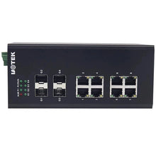 Load image into Gallery viewer, (UTEK) 8 Gigabit Ethernet ports + 4G Full Gigabit Unmanned Industrial Ethernet Switch 12 Port Optoelectronic UT-66408G
