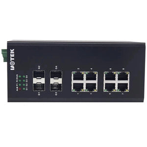 (UTEK) 8 Gigabit Ethernet ports + 4G Full Gigabit Unmanned Industrial Ethernet Switch 12 Port Optoelectronic UT-66408G