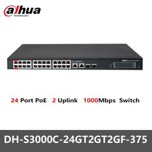 Load image into Gallery viewer, Dahua POE Switch 4/8/16/24 Ports 1/2 Uplink RJ45 Ethernet 100/1000Mbps Switch For IP Camera DH-S3000C-4GT2GT-DPWR
