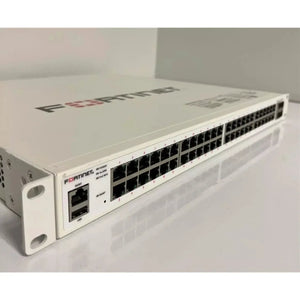 Fortinet FortiSwitch 48 Ports Managed POE Switch, 1 serial RJ-45, 4*10GBase-X SFP+, 48*1000Base-T RJ-45 PoE+ FortiSwitch-148F-FPOE