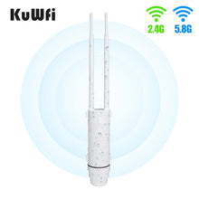 Load image into Gallery viewer, KuWFi AC1200 Outdoor CPE Router 1200Mbps 2.4G 5G Dual Band WiFi Gigabit RJ45 Port Detachable Antennas 48V POE
