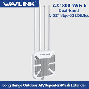 Wavlink WiFi Extender AX3000 WiFi6 Wireless Outdoor Access Point IP67 Weatherproof WiFi Repeater 300m 2.4/5.8GHz 3000Mbps WiFi AP