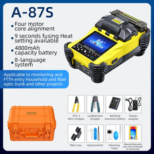 Fusion Splicer A-87S High Quality Fully Automatic Mini Optic Fiber Fusion Splicer Splicing Machine Fiber Optic Tool Set FTTH