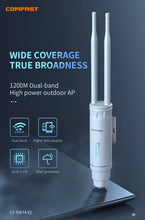 Load image into Gallery viewer, COMFAST High Power Outdoor Wireless AP 1200Mbps WiFi Router 2.4/5.8Ghz POE Long Range Extender Amplifier
