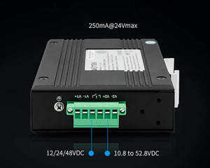 UOTEK Unmanaged 8Port x10/100/1000Base RJ45 Network Industrial Gigabit Ethernet Switch DIN-rail Installation 1000M DC12-48V UT-60-D8GT