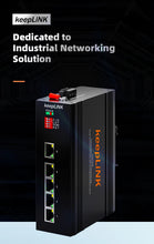 Load image into Gallery viewer, KeepLiNK Industrial 5-Port Gigabit Ethernet Switch Unmanaged Plug And Play 10/100/1000BASE-T Aluminum Housing IP40 KP-9000-65-5GT
