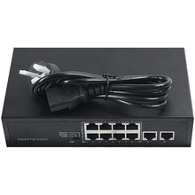 Load image into Gallery viewer, COMFAST Gigabit 10 port industrial Ethernet switch PoE intelligent network switch, 8*10/100/1000Mbps RJ45 ports with PoE capability
