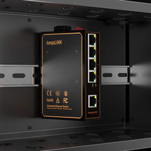 Load image into Gallery viewer, keepLink KP-9000-45-5TP Industrial 5Port Gigabit Switch with 4*PoE Ports 1*RJ45 Ethernet Uplink 1G switching Full-Duplex/Half-Duplex
