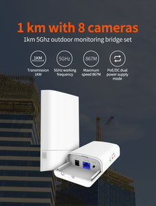 Tenda O1-5G 1KM 5GHz Outdoor CPE Wireless 9dbi WIFI Repeater Extender Router AP Access Point Wi-Fi Bridge with POE/DC Adapter