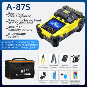 Fusion Splicer A-87S High Quality Fully Automatic Mini Optic Fiber Fusion Splicer Splicing Machine Fiber Optic Tool Set FTTH