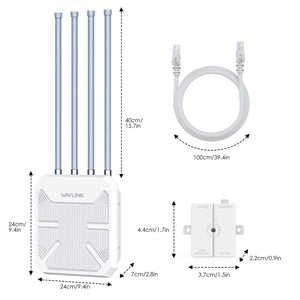 Wavlink WiFi Extender AX3000 WiFi6 Wireless Outdoor Access Point IP67 Weatherproof WiFi Repeater 300m 2.4/5.8GHz 3000Mbps WiFi AP