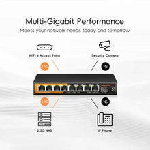 Load image into Gallery viewer, KeepLiNK 8-Port 2.5Gbps Ethernet Network with 1-10Gb SFP+ Unmanaged Plug and Play MDX/MDIX 12VDC Voltage VLAN KP-9000-9XH-X
