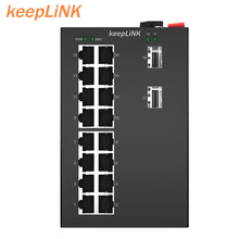 Load image into Gallery viewer, keepLINK Gigabit Industrial Switch 16 RJ45 Port 2 SFP Slots 100M 1000M POE /POE+ Ethernet Switch Non-management
