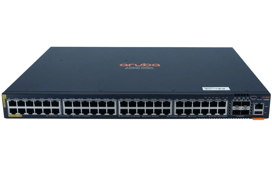 HPE Aruba Networking CX 6200F 48G Class4 PoE 4SFP+ 740W Switch Enterprise Ethernet Managed 10GbE 48Port PoE Gigabit Switch JL728A