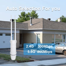 Load image into Gallery viewer, KuWFi AC1200 Outdoor CPE Router 1200Mbps 2.4G 5G Dual Band WiFi Gigabit RJ45 Port Detachable Antennas 48V POE

