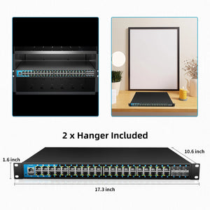 keepLiNK KP-9000-54XGPM-X6-ACR 54Port Gigabit Managed Network Switch with 48*PoE+ Ports 6*10G SFP+ Uplink 400W 216G Switching