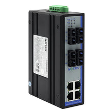 Load image into Gallery viewer, UOTEK 100M 8 Ports Managed Ethernet Switch IGMP Snooping V1/V2/V3 4+4G DIN-rail Switch 10/100Mbps IP40 rating UT-62208F-4T4SC-MNF
