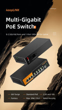 Load image into Gallery viewer, keepLiNK 9-Port Multi-Gigabit Ethernet Switch with 8*2.5Gb PoE Ports 1*10Gb SFP+ for Uplink Unmanaged Plug&amp;Play 60Gbps Switching

