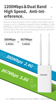 Load image into Gallery viewer, COMFAST EW72V2 1200Mbps Dual Band 5Ghz High Power Outdoor AP Wifi Router Antenna WiFi Base Station
