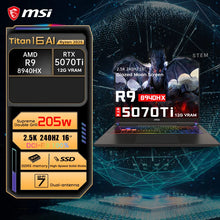 Load image into Gallery viewer, MSI Vector A16 HX Gaming Laptop 16in 2.5K QHD 240Hz IPS Screen AMD Ryzen R9-8940HX 96GB 4TB RTX5070Ti Notebook
