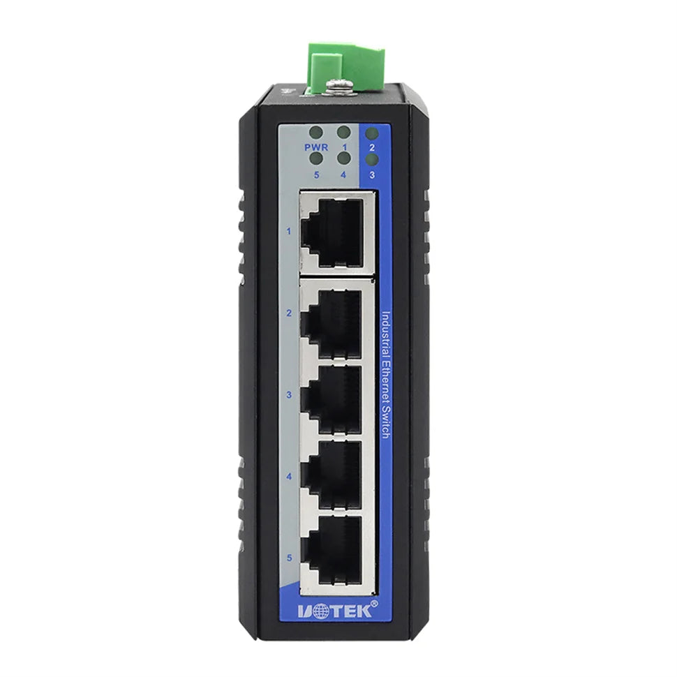 UOTEK 1000M 5 Ports RJ45 Network Gigabit Unmanaged Industrial Ethernet Switch DIN-Rail IP40 Full Half Duplex UT-6405GC