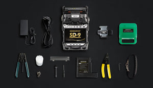 Sendun SD-9 6-Motor Auto Core Alignment Fiber Fusion Splicer 5s Fast Splicing 11s Heating VFL Power Meter Integrated Toolbox