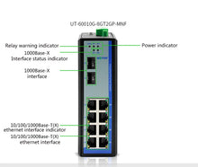 Load image into Gallery viewer, UOTEK 8 Ports 10/100/1000M RJ45 2 Layer Unmanaged Industrial Ethernet Switch DIN-Rail 2 Fiber SFP SC UT-60010G

