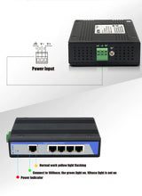 Load image into Gallery viewer, UOTEK Industrial Grade 100M 5 Ports Unmanaged Ethernet Switch DIN-rail without Power, 5x10/100Base-T(X) ports, Auto MDI/MDI-X, UT-6405
