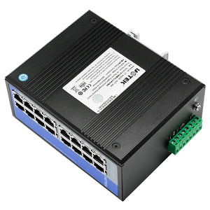 UOTEK 16 Ports 10/100/1000M RJ45 2 Layer Unmanaged Industrial Ethernet Switch DIN-Rail UT-60020G-16GT-BNF