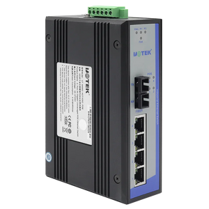 UOTEK Industrial 1000M 4 Ports Unmanaged Ethernet POE Switch Gigabit Optical Fiber SEP SC Interface DIN-Rail UT-6405G-POE