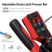 Load image into Gallery viewer, ZoeRax Cat7 RJ45 Crimp Tool compatible for Cat7/6a/6/5e Ethernet Cable with Cut/Strip Multi-function crimper With Spare blades Network Tool
