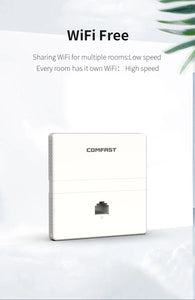 Comfast 4pcs 300Mbps In-wall AP 2*2dBi RJ45 USB Port Wireless Access point + 1pc AC Router Gateway for Hotel Villa PUB Company