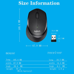 Logitech M330 Wireless Mouse Gaming Esports Peripheral 2.4GHz USB1000DPI 3 Buttons Optical Mouse Adjustable for Laptops PC