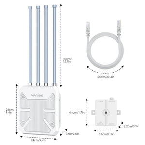 Wavlink Outdoor WiFi Extender AX1800 High Power Outdoor Weatherproof WiFi Range Extender Dual Band 2.4GHz+5GHz 1800Mbps Access Point