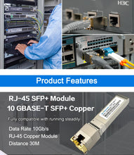 Load image into Gallery viewer, SFP 10G RJ45 Transceiver Module SFP-10G-TX 10GBase-T RJ45 Copper 30m For Mikrotik/TP-Link/Zyxel/Hasivo/AUSU/Fiber Router
