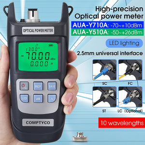 COMPTYCO AUA-Y510A/Y710A High Precision Fiber Optic Power Meter With LED Light OPM Optical Power Meter, Single Mode Fiber