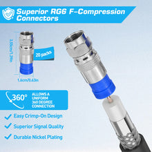 Load image into Gallery viewer, ZoeRax Coax Cable Crimper Tool Kit with Wire Stripper,20PCS F Connectors–Coax Compression Tool for RG6,RG59,RG11
